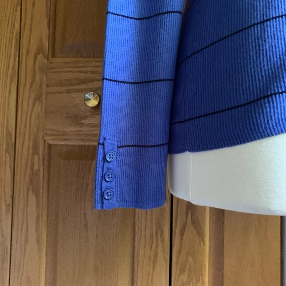 TALBOTS - Stripe Button-Cuff Turtleneck - NEW - Picture 6 of 11